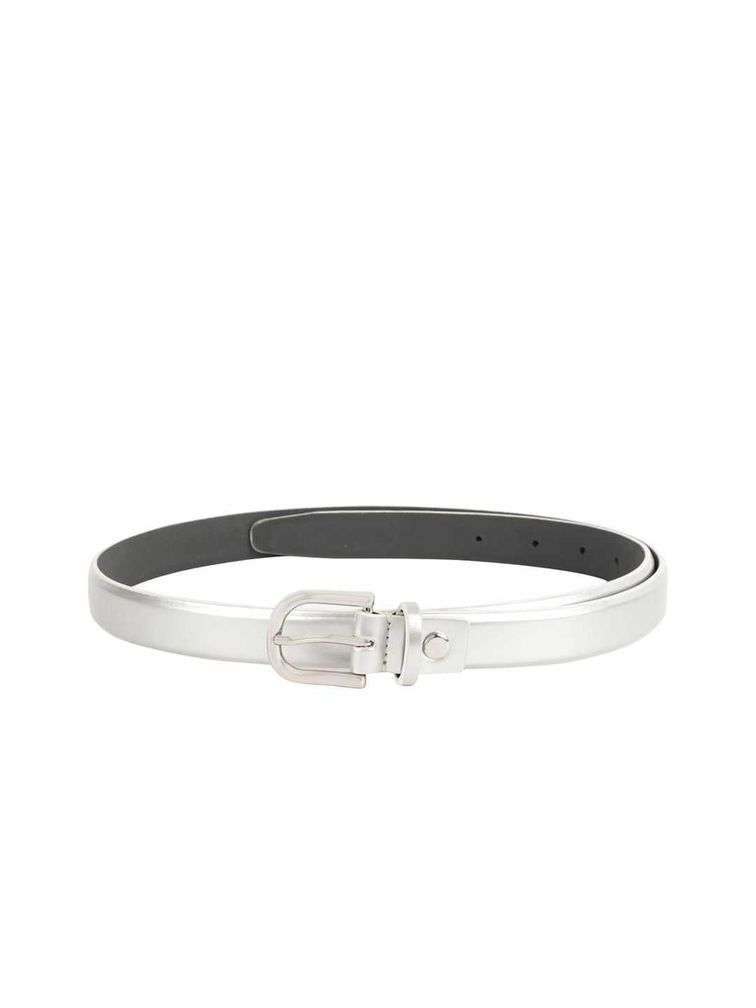 Alvaro Castagnino Women Silver-Toned Solid Slim Belt Price in India