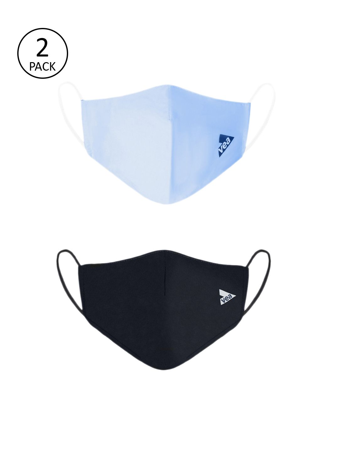 VEA Pack of 2 Solid 3-Ply Reusable Cloth Masks Price in India