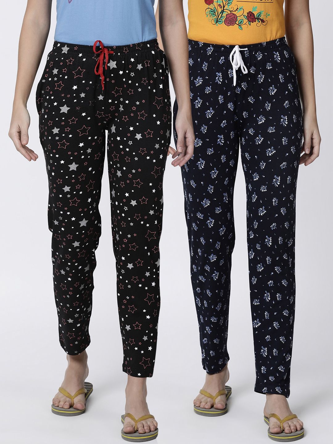 Kryptic Women Pack Of 2 Printed Lounge Pants Price in India