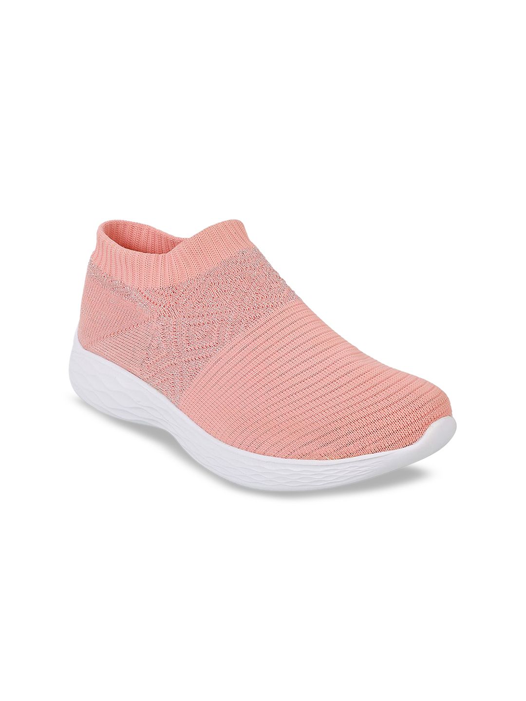 Metro Women Peach-Coloured Slip-On Sneakers Price in India