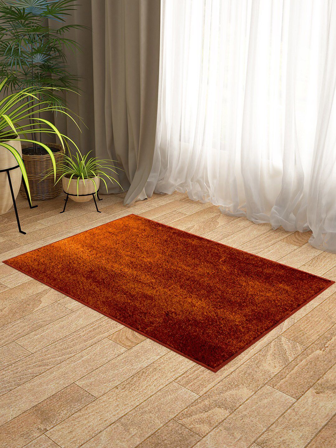 Story@home Set of 2 Orange Solid Anti-Skid Berlin Doormats Price in India