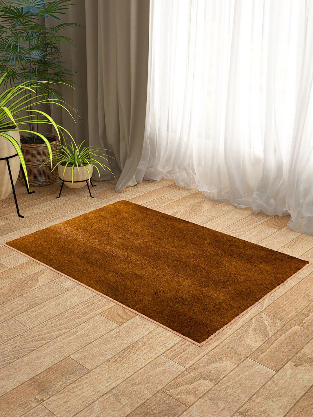 Story@home Set of 2 Brown Solid Anti-Skid Berlin Doormats Price in India