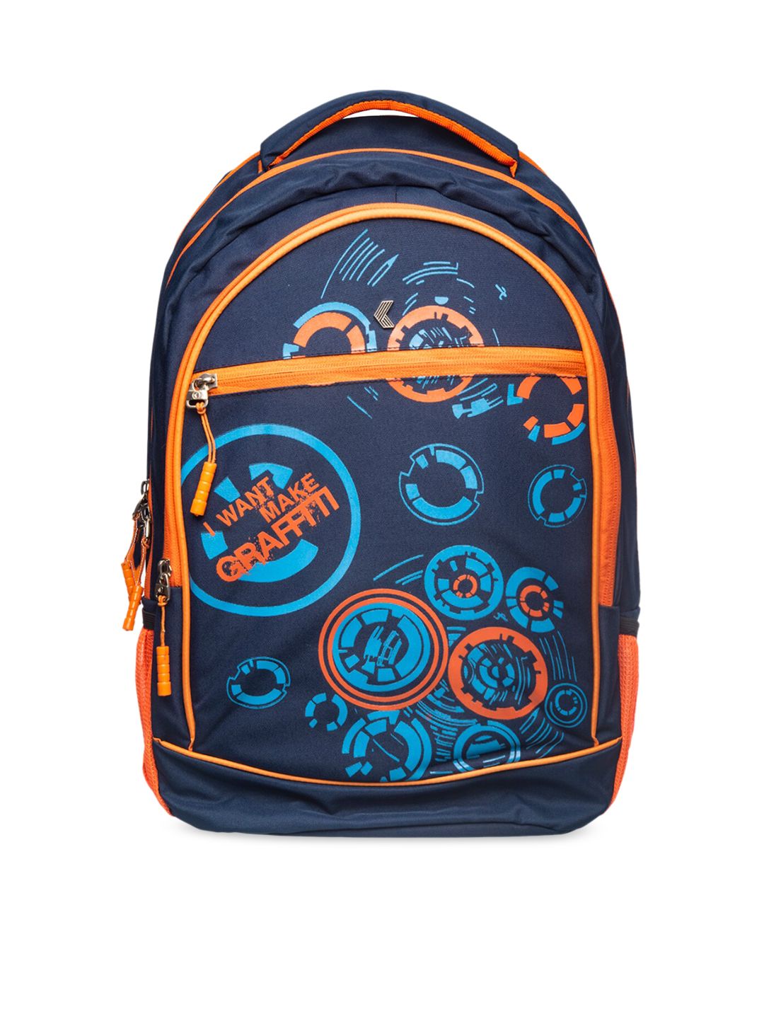 Khadims Unisex Navy Blue Geometric Backpack Price in India