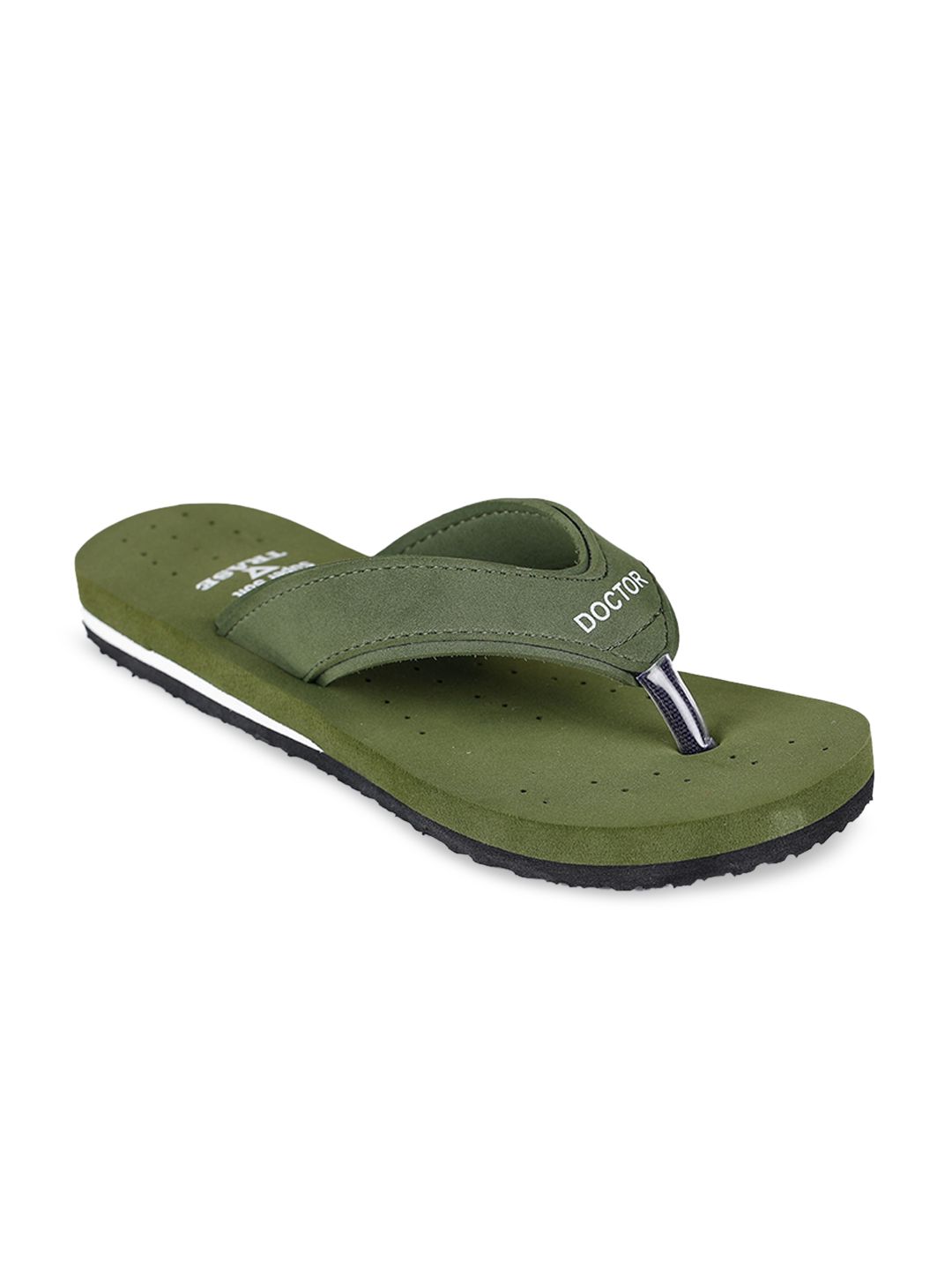 TRASE Women Olive Green Printed Thong Flip-Flops Price in India