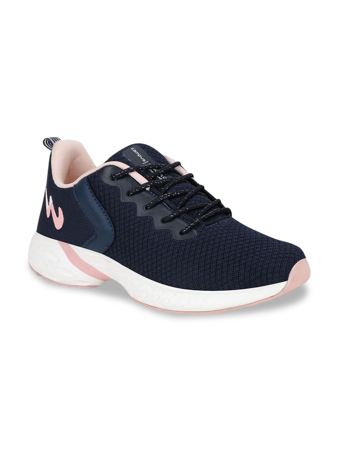 Campus Women Navy Blue & Pink Mesh Running Shoes Price in India