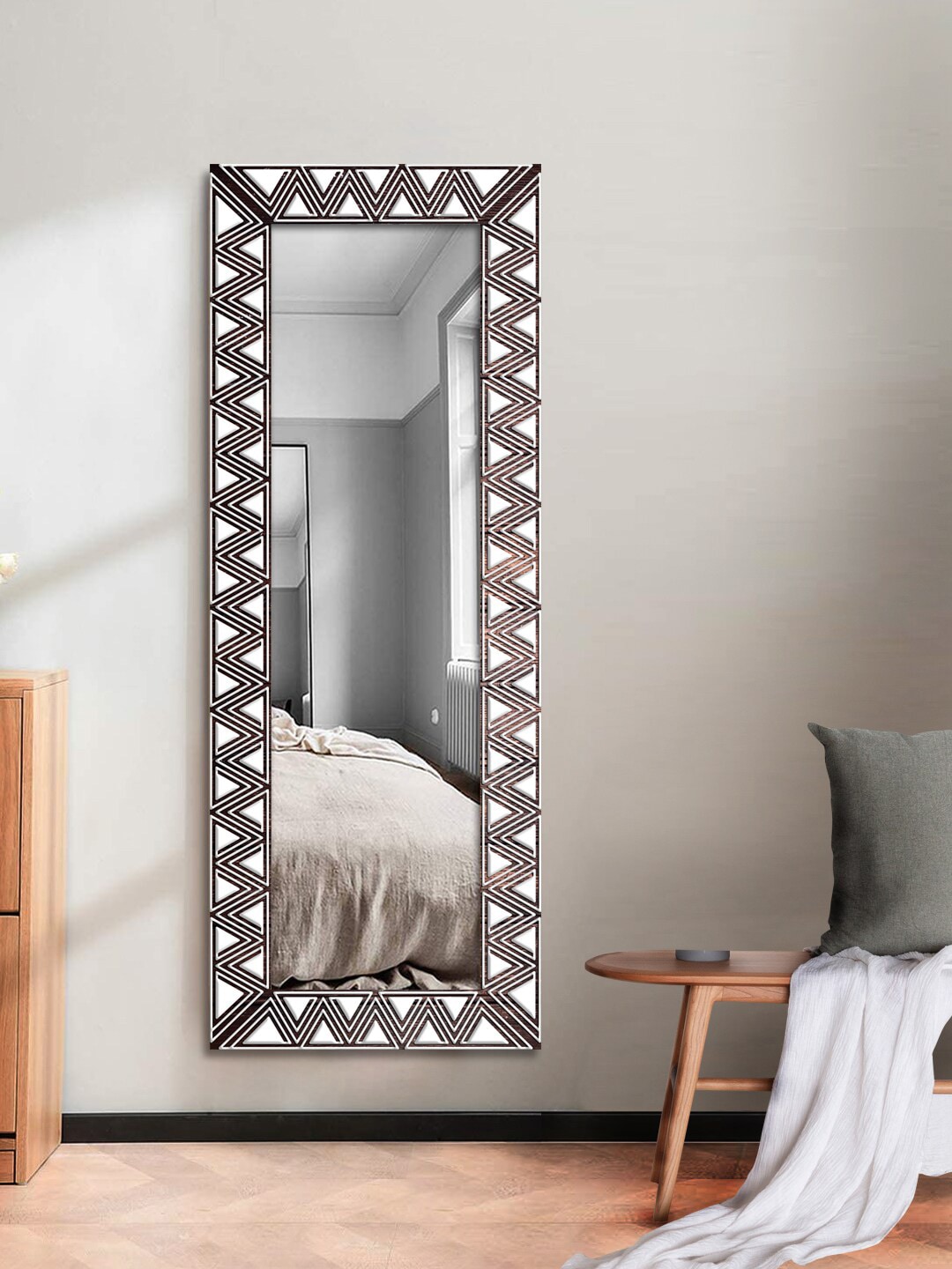 999Store Black & White Printed MDF Wall Mirror Price in India