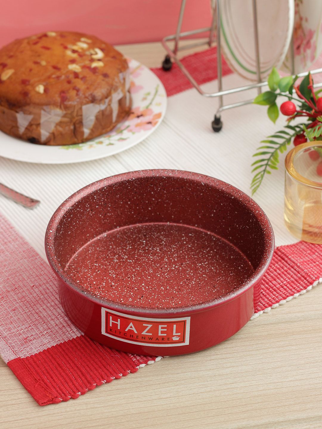 HAZEL Red Non Stick Microwave Safe Small Round Cake Mould Price in India