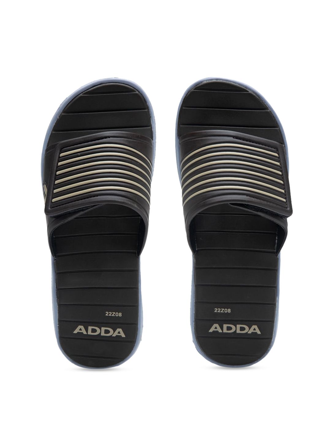Adda Men Brown & Beige Striped Sliders