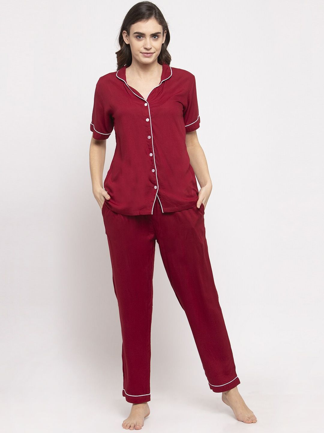 NEUDIS Women Maroon Night suit Price in India