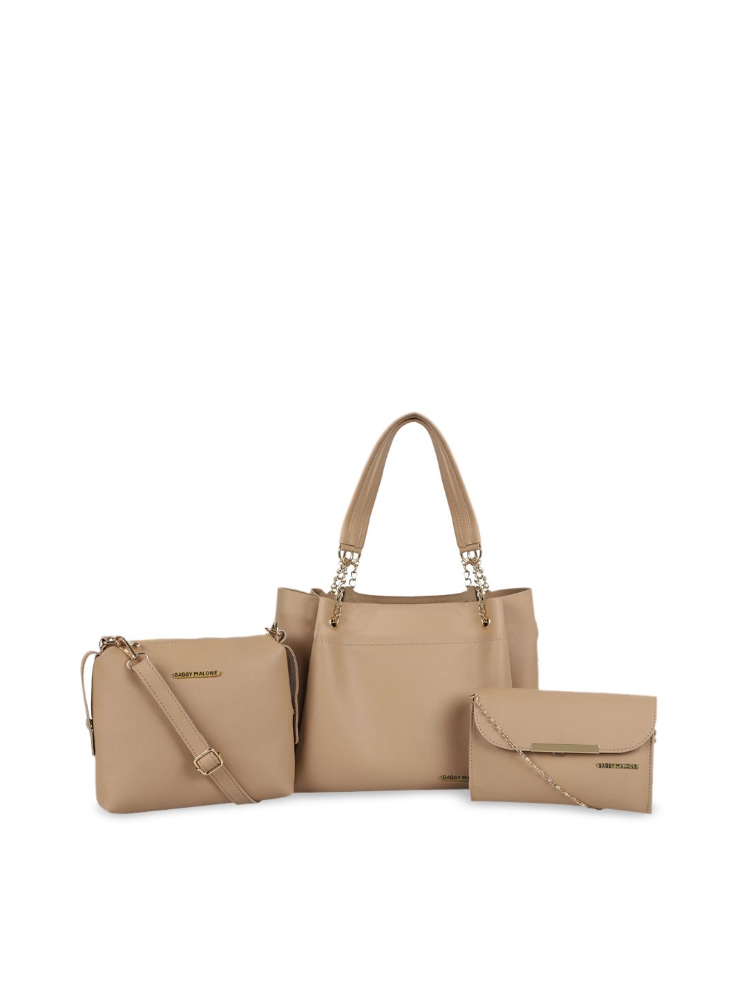 Bagsy Malone Beige Solid Shoulder Bag Price in India