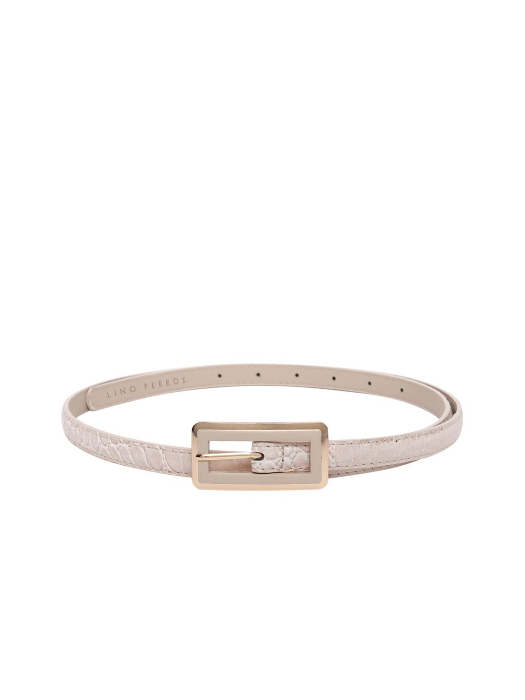 Lino Perros Women Cream-Coloured Textured Belt Price in India