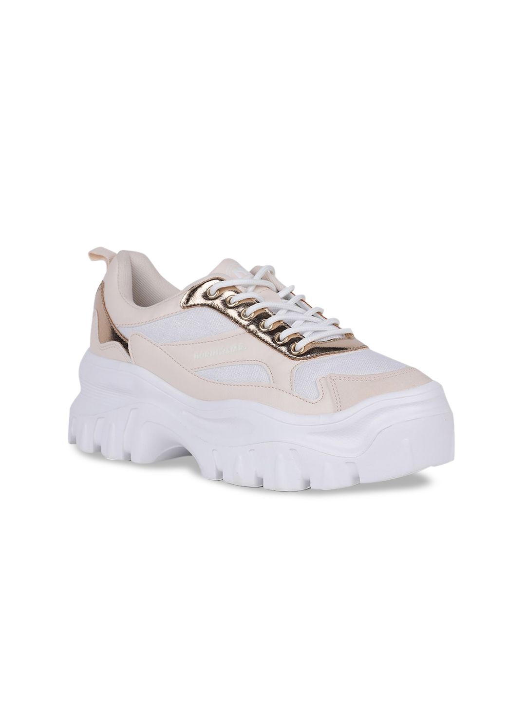 North Star Women Pink & Off-White Colourblocked Sneakers Price in India