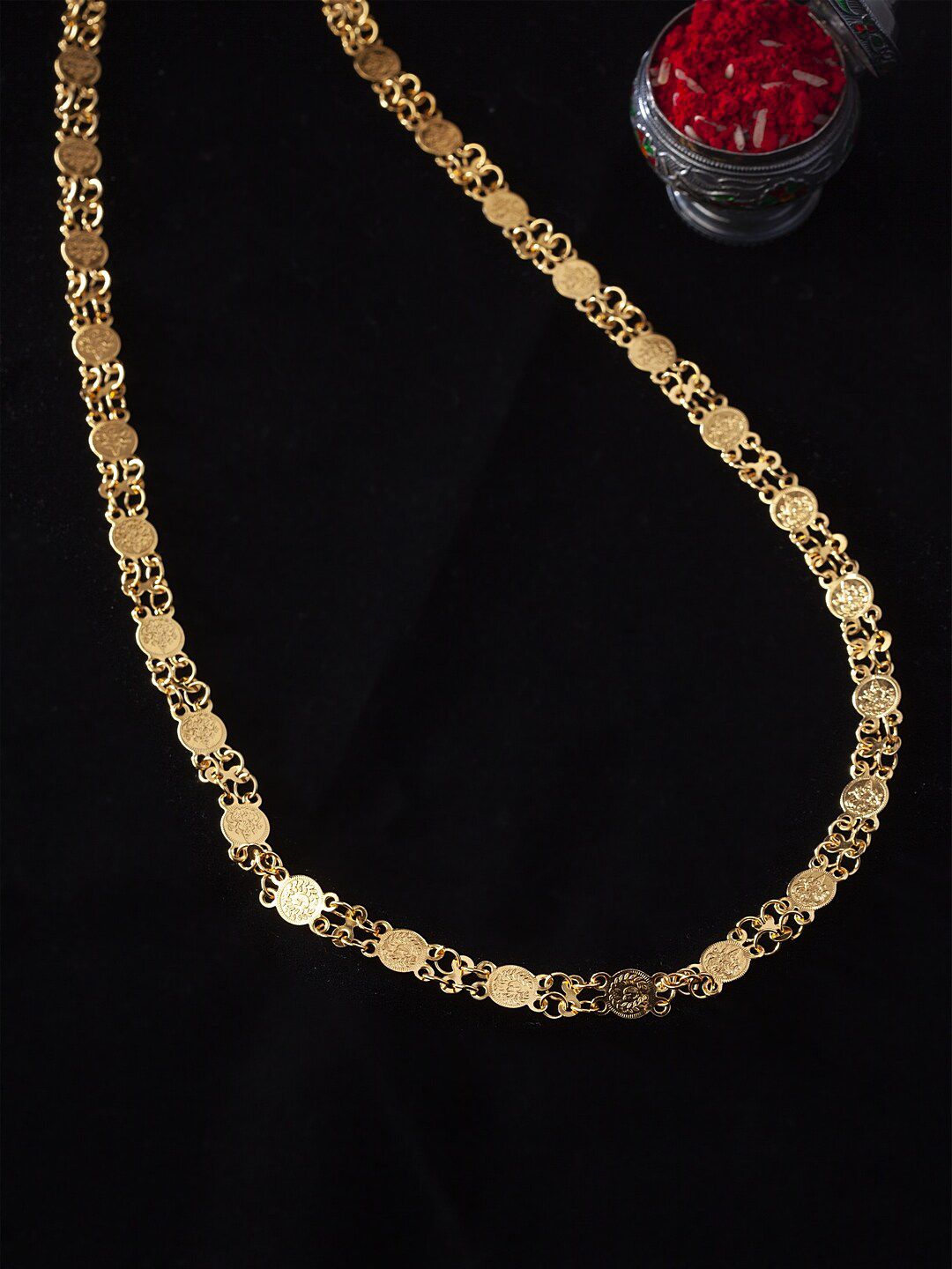 PANASH Gold-Plated Handcrafted Lakshmi Haar Necklace Price in India