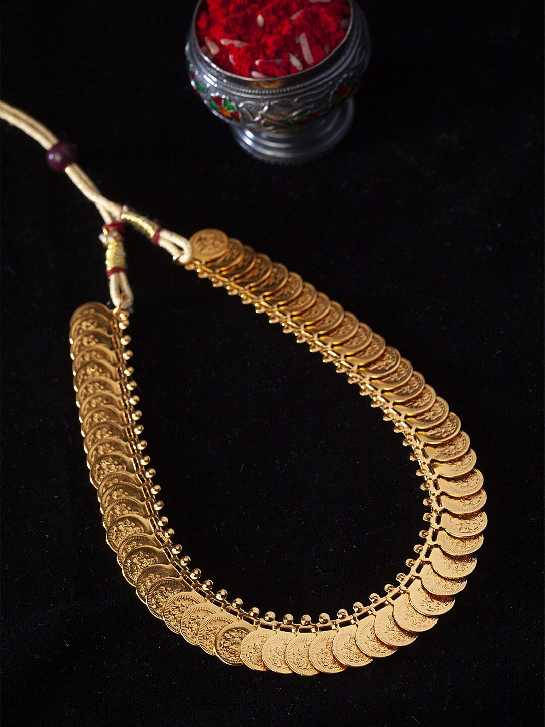 PANASH Gold-Plated Lakshmi Haar Handcrafted Statement Necklace Price in India