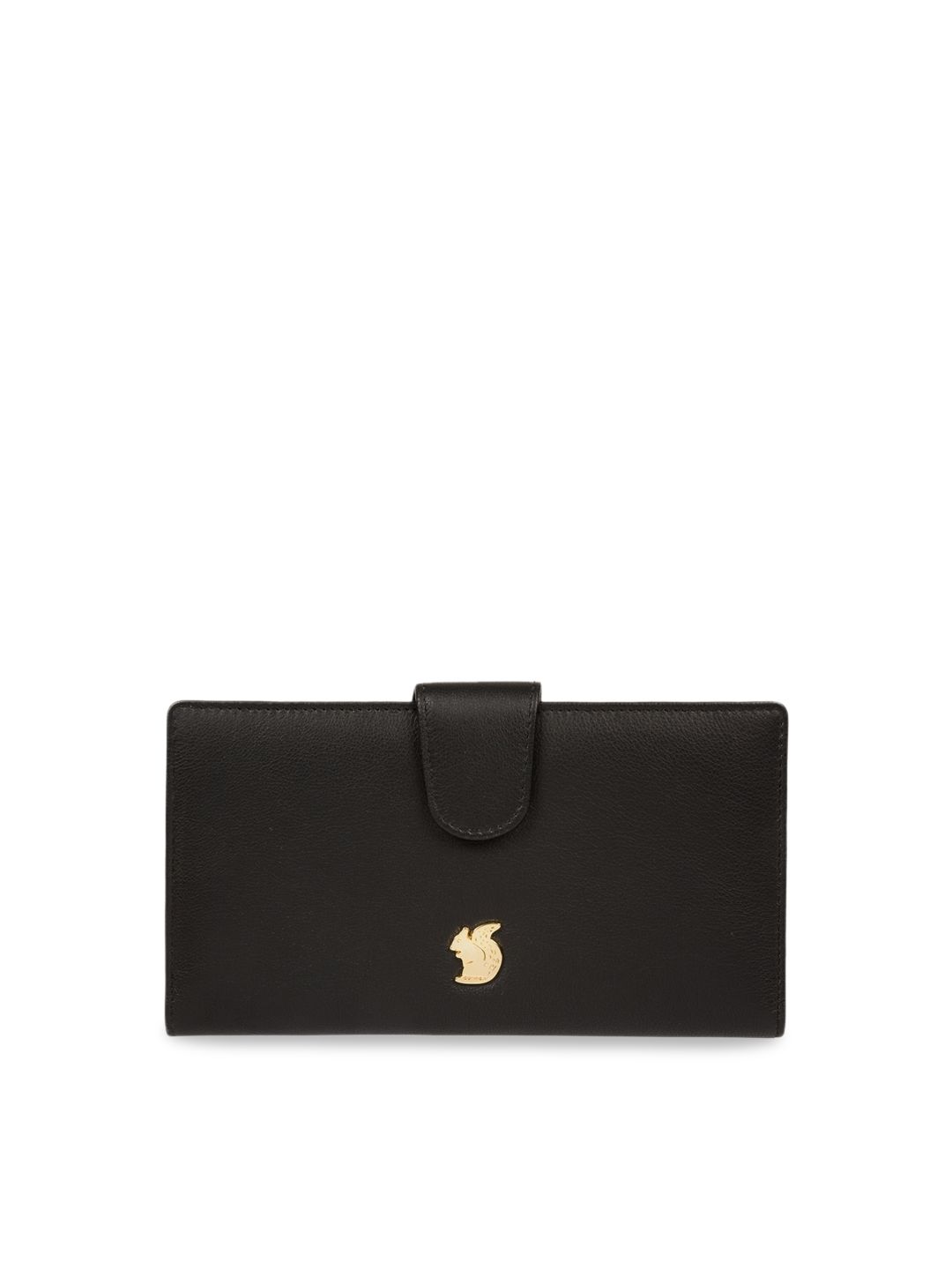 PURE LUXURIES LONDON Women Black Solid Leather Card Holder Price in India