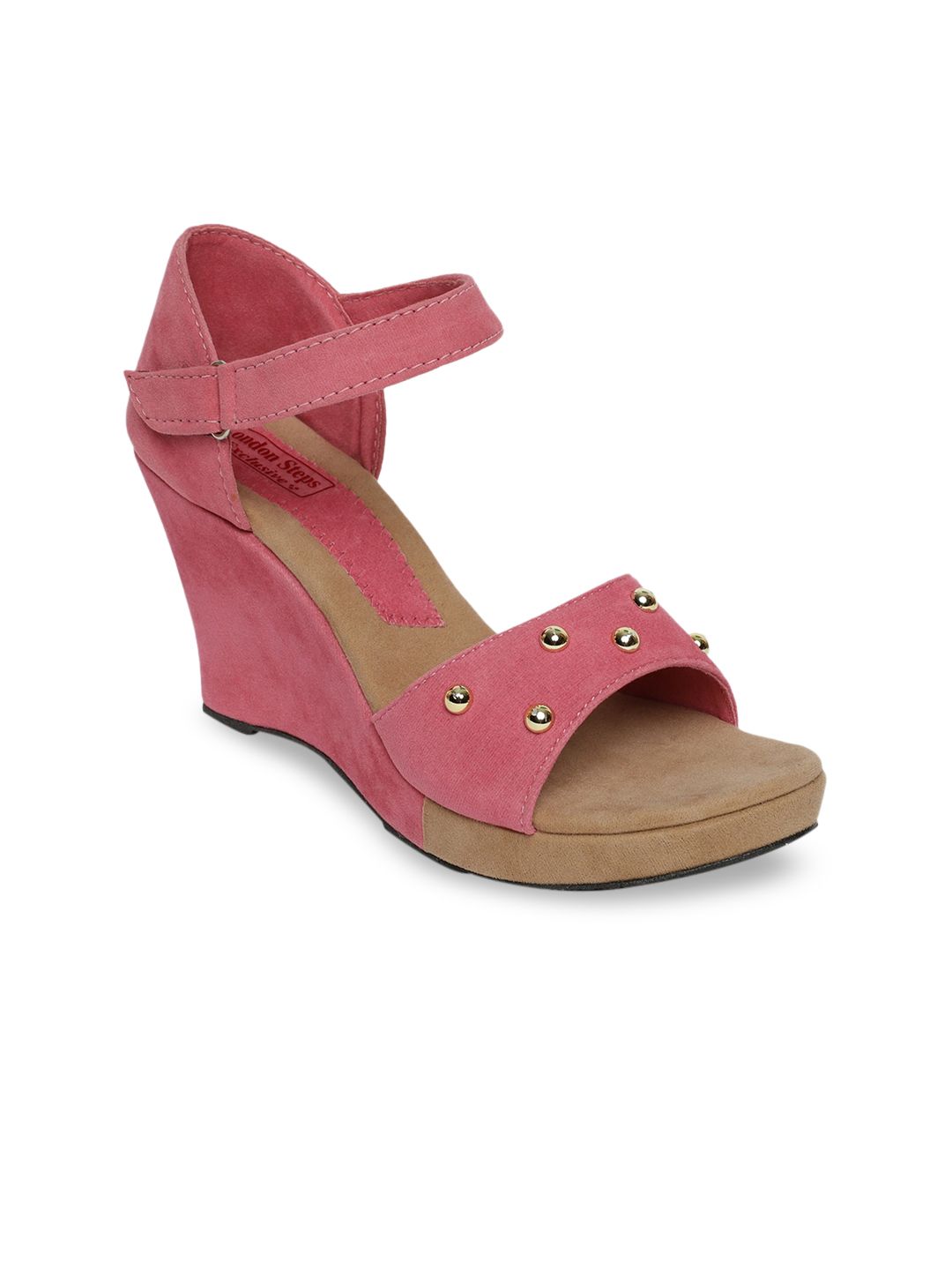 LONDON STEPS Women Pink Solid Sandals Price in India