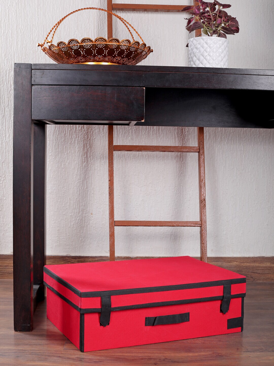 My Gift Booth Red & Black Solid Sustainable Storage Box Price in India