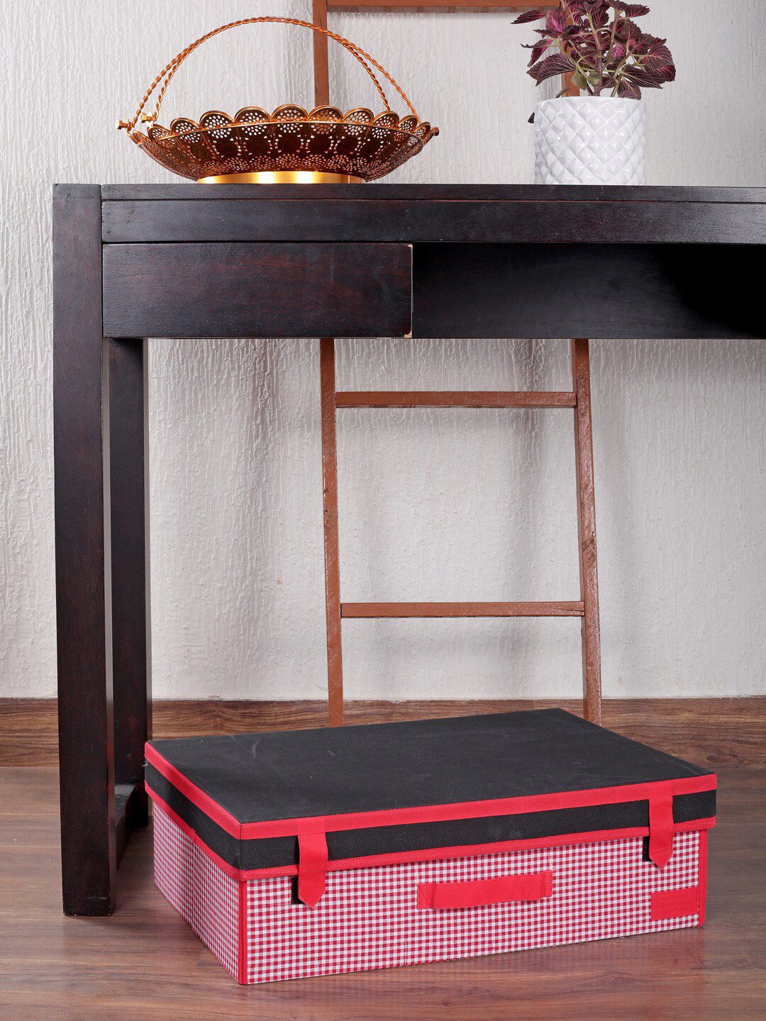 My Gift Booth Red & Black Checked Sustainable Storage Box With Lid Price in India