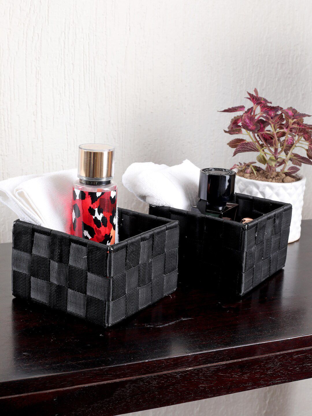 My Gift Booth Set of 2 Black Small Wire Baskets Price in India
