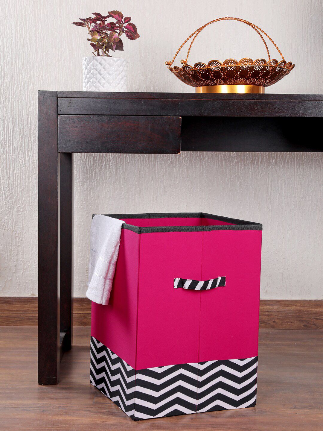 My Gift Booth Pink & Black Printed Sustainable Storage Organiser Price in India