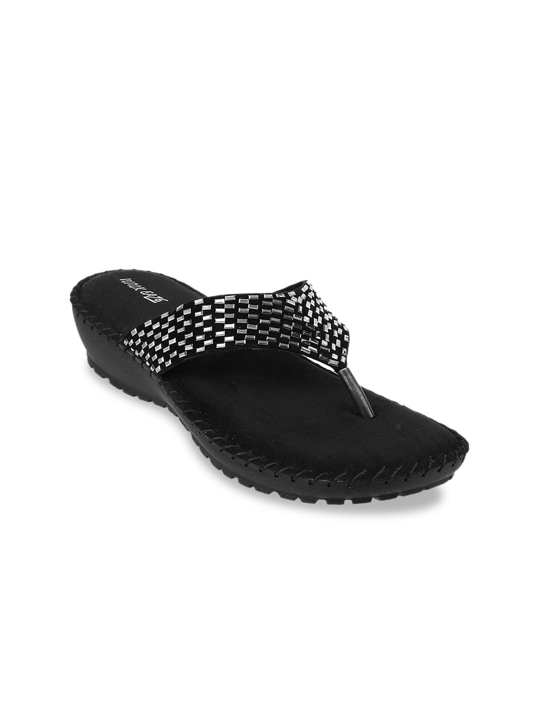 WALKWAY by Metro Women Black Woven Design Heels Price in India