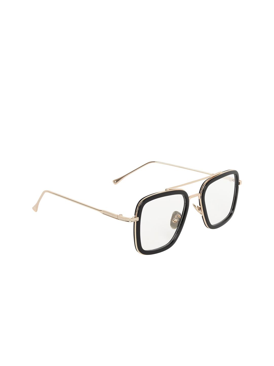 SCAGLIA Unisex Gold-Toned & Black UV Protected Lens Tony Stark Square Sunglasses SCA_TONY_WT_01