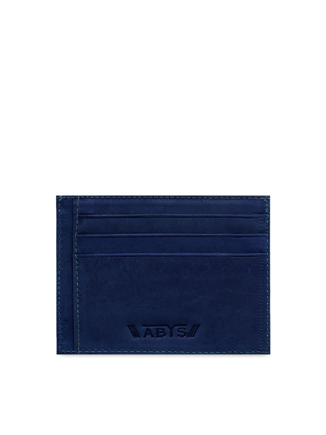 ABYS Unisex Blue Solid Genuine Leather Wallet Price in India