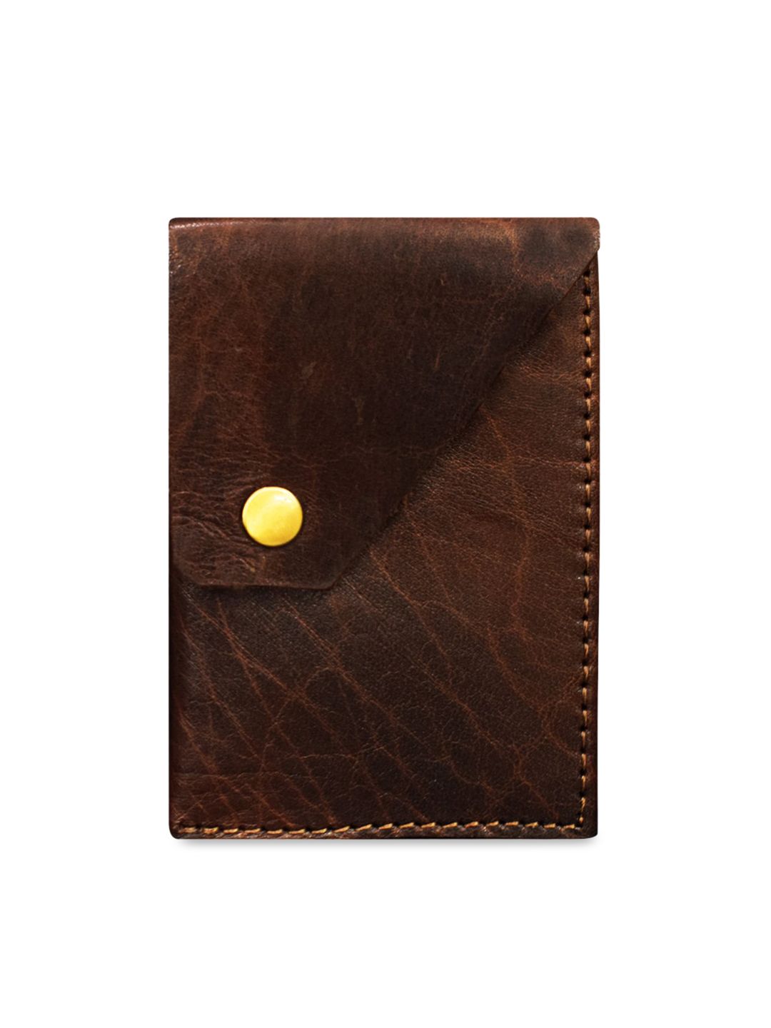 ABYS Unisex Coffee Brown Solid Genuine Leather Card Holder Price in India