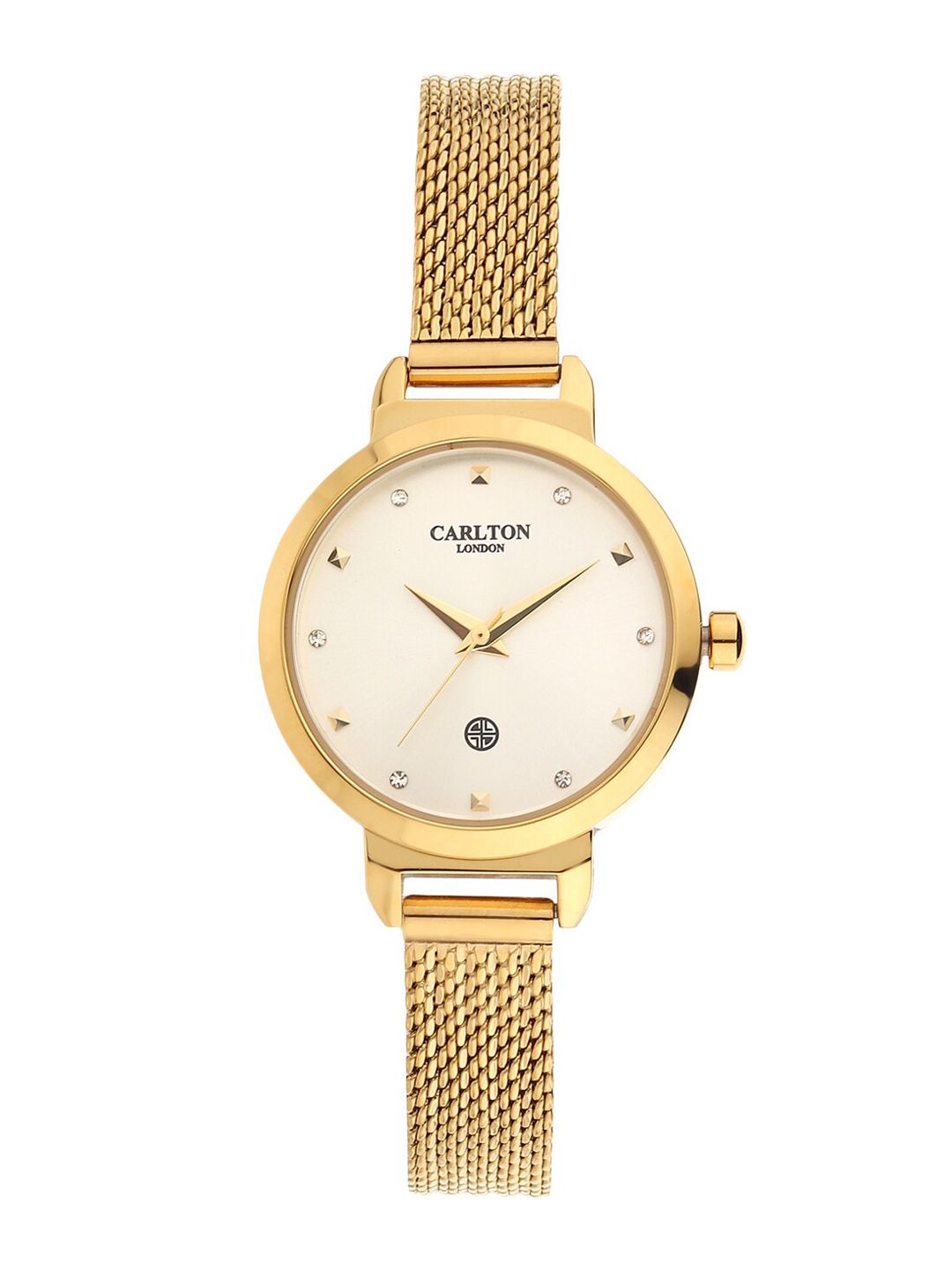Carlton London Women Cream-Coloured Analogue Watch CL052GSLG Price in India