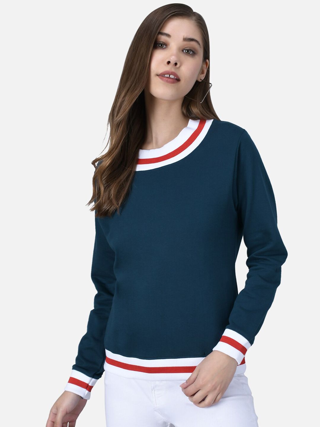 The Dry State Women Blue Solid Sweatshirt Price in India