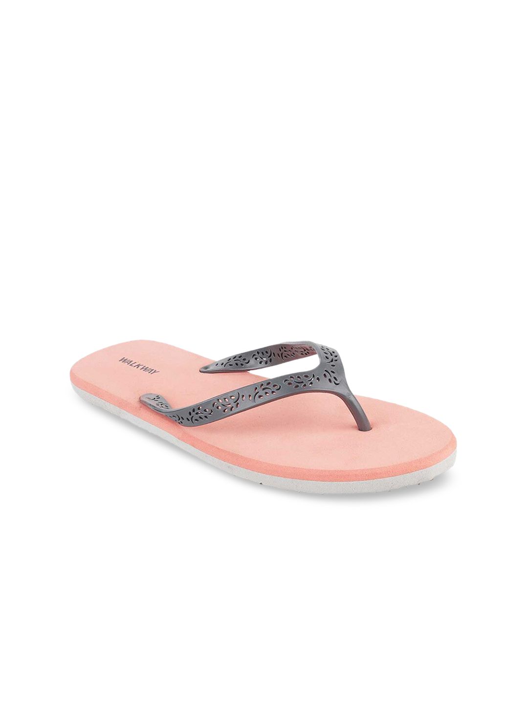 WALKWAY by Metro Women Grey Self Design Thong Flip-Flops Price in India