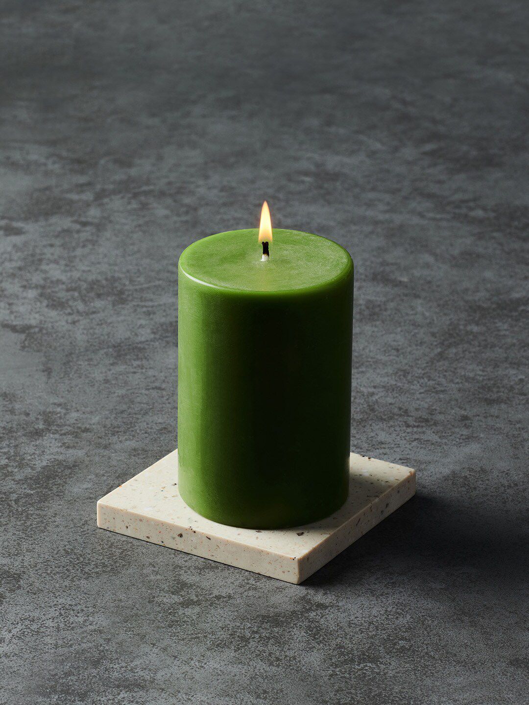 Pure Home and Living Green Mandarin Cranberries Pillar Candle Price in India