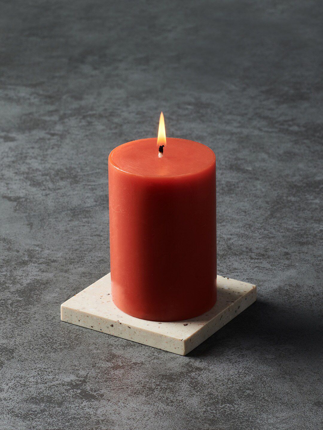 Pure Home and Living Orange Solid Playful Berries Pillar Candle Price in India