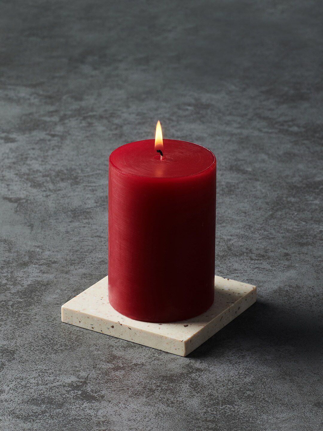 Pure Home and Living Red Large Apple Cinnamon Pillar Candle Price in India