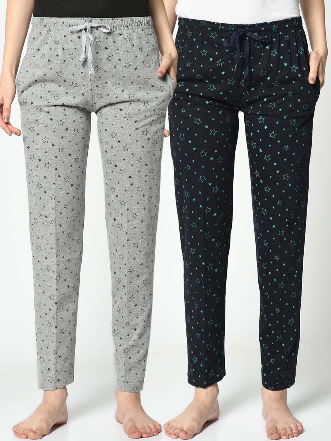 VIMAL JONNEY Women Pack Of 2 Printed Lounge Pants Price in India