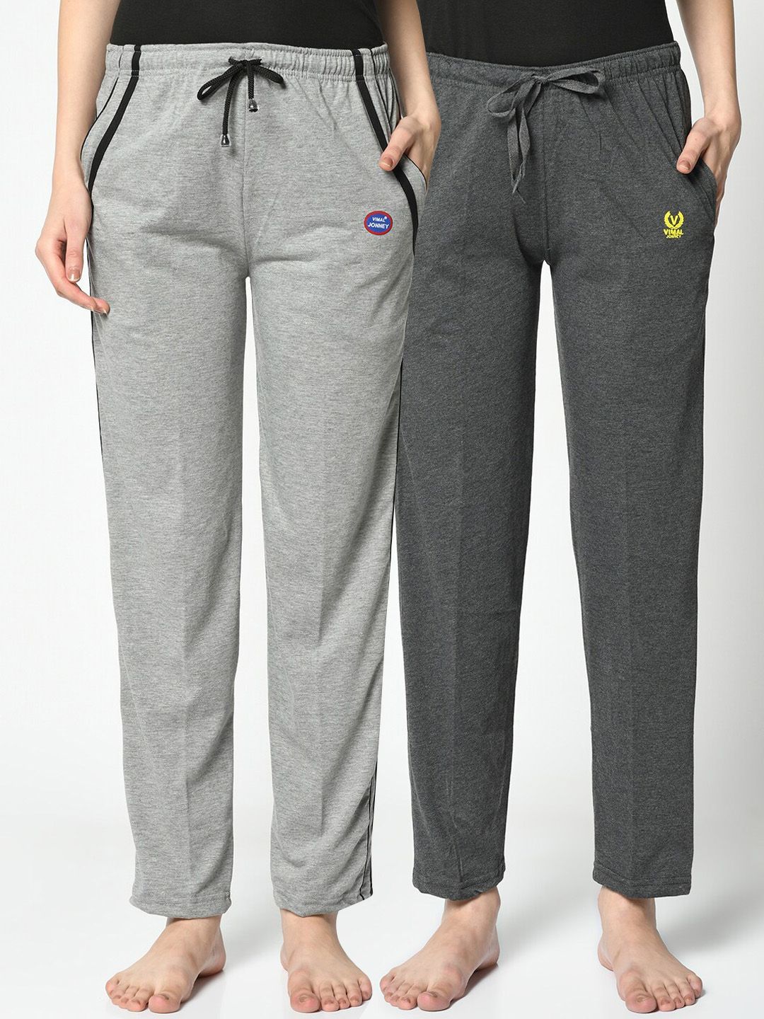 VIMAL JONNEY Women Pack Of 2 Solid Lounge Pants Price in India