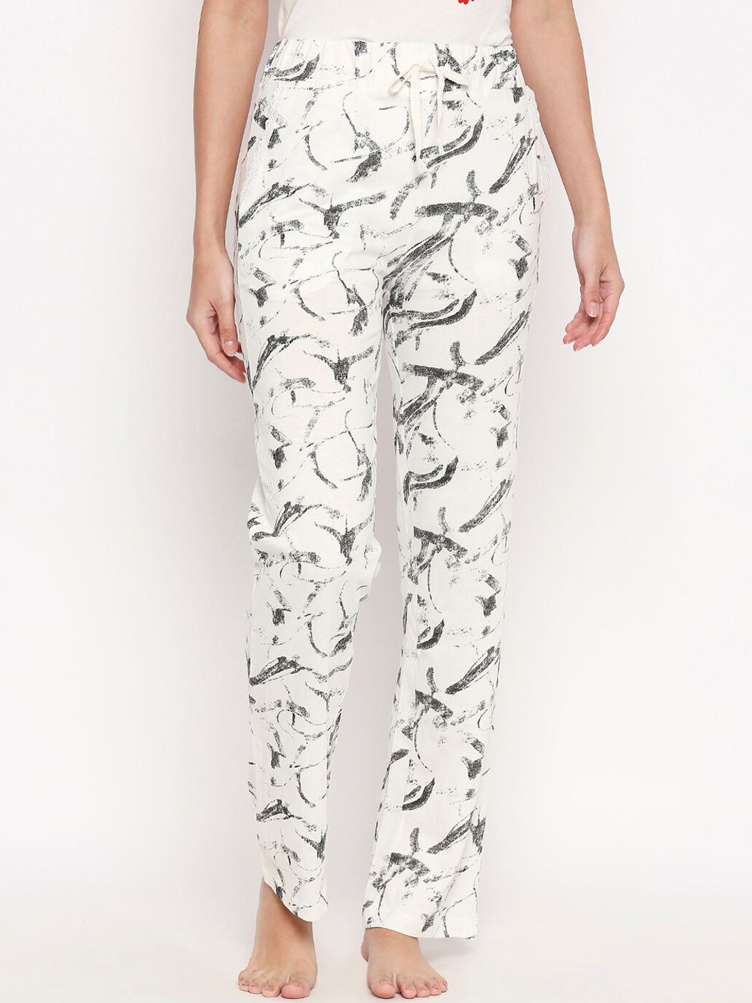 XIN Women White Printed Lounge Pants Price in India