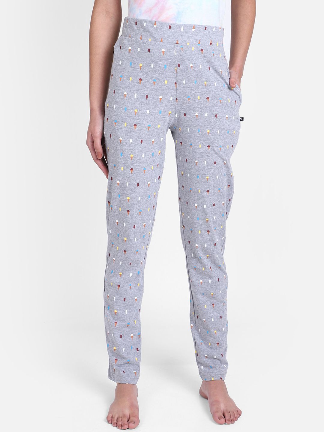 PROTEENS Women Grey Printed Lounge Pants Price in India