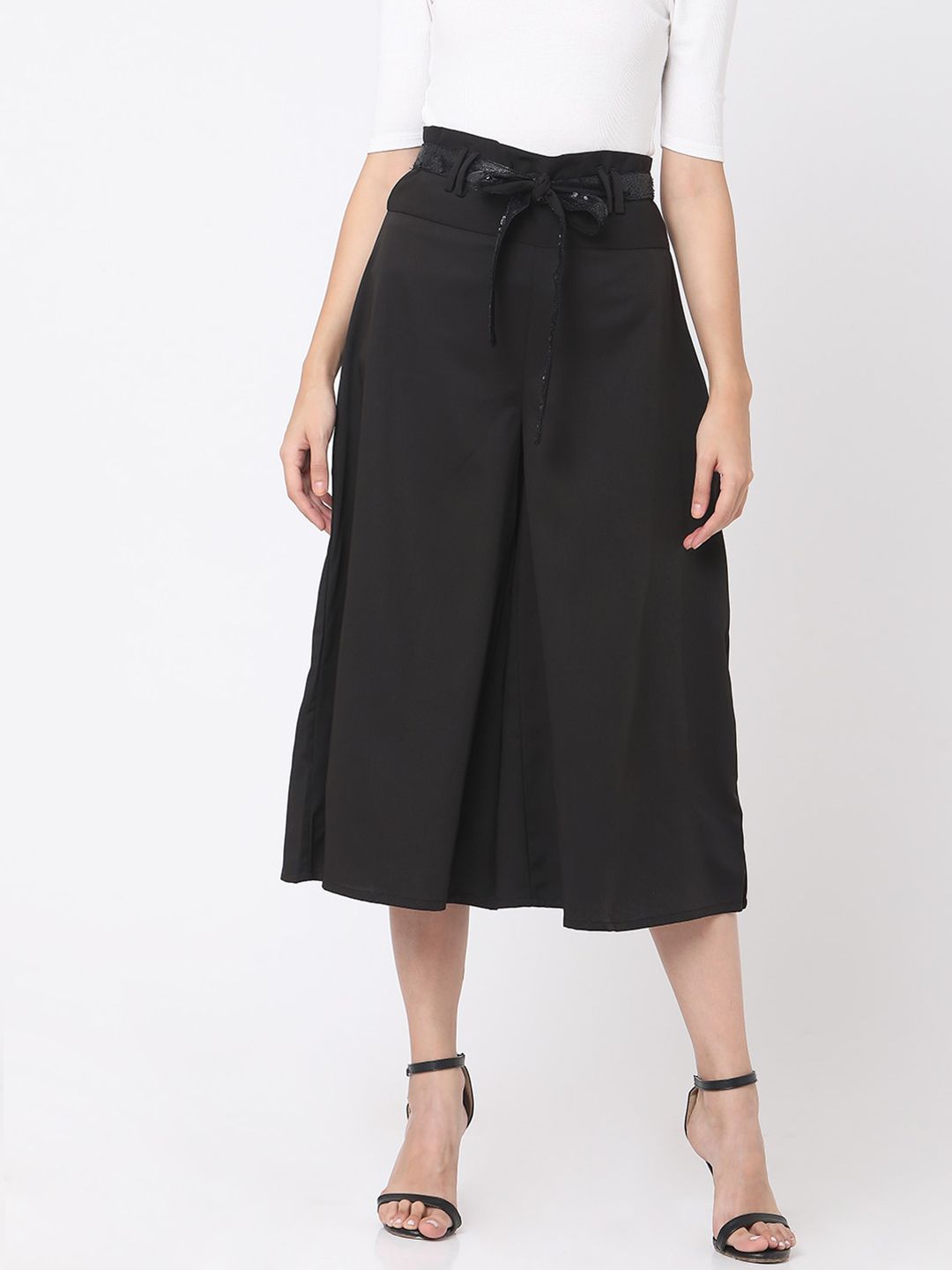 Deal Jeans Women Black Flared Solid Culottes