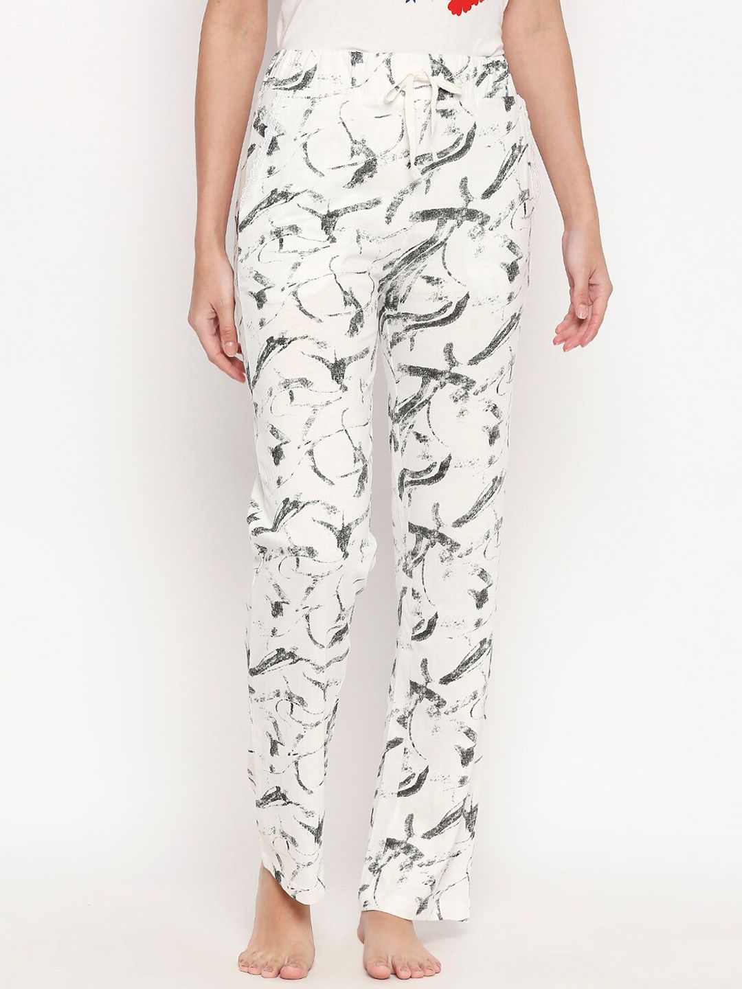 XIN Women White Printed Lounge Pants Price in India