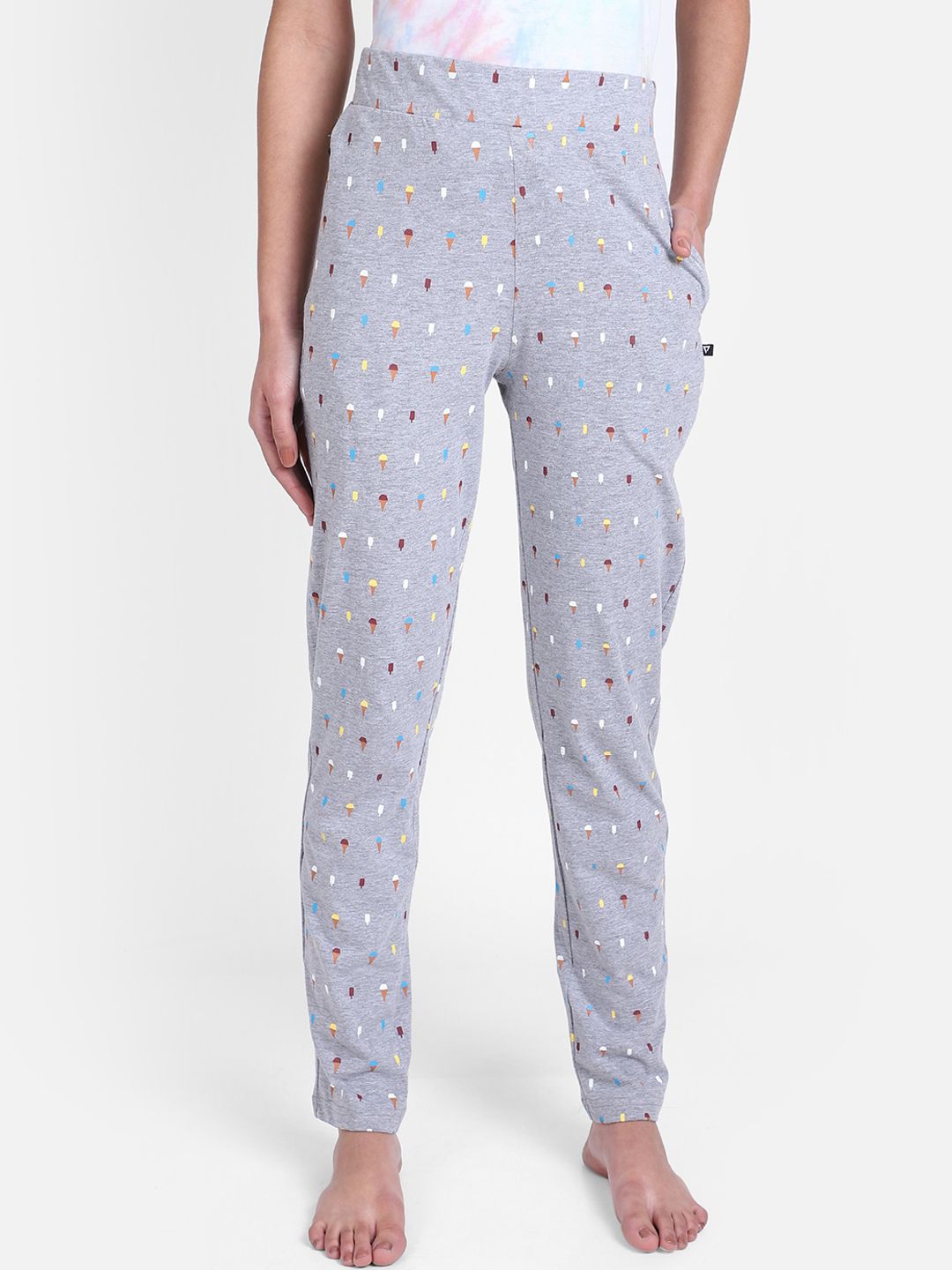 PROTEENS Women Grey Printed Lounge Pants Price in India