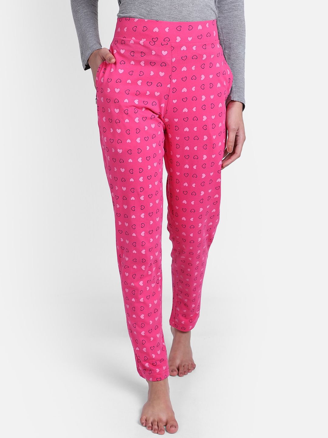 PROTEENS Women Pink Printed Lounge Pants Price in India