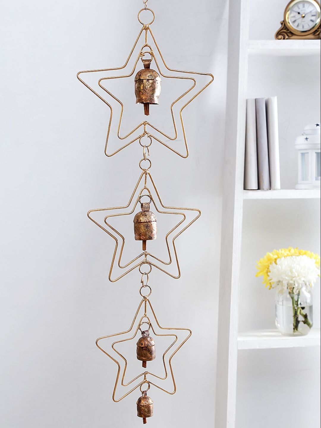 Unravel India Gold-Coloured Handcrafted Decorative Windchime Price in India