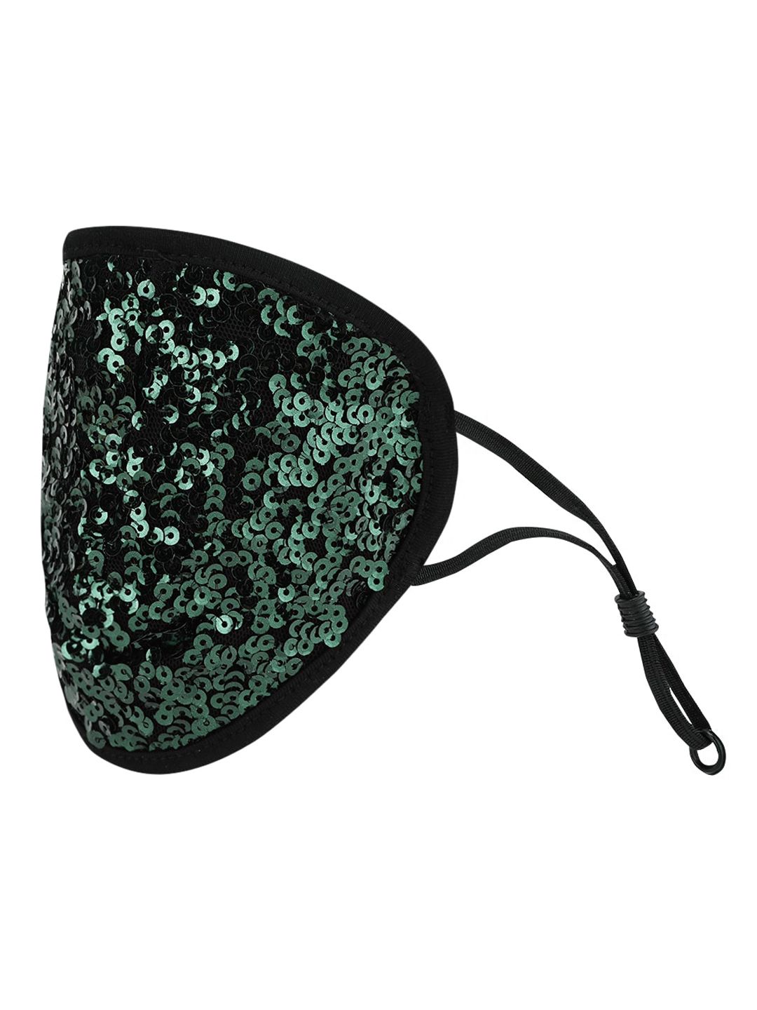 Kazo Women Green Sequinned Reusable 2-Ply Protective Outdoor Mask Price in India