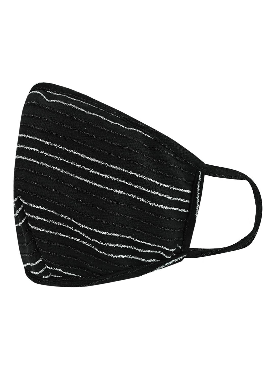 Kazo Women Black & Silver-Coloured 2-Ply Reusable Cloth Masks Price in India