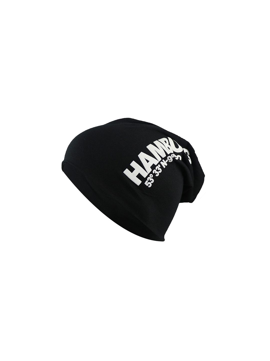iSWEVEN Unisex Black & White Printed Beanie Price in India