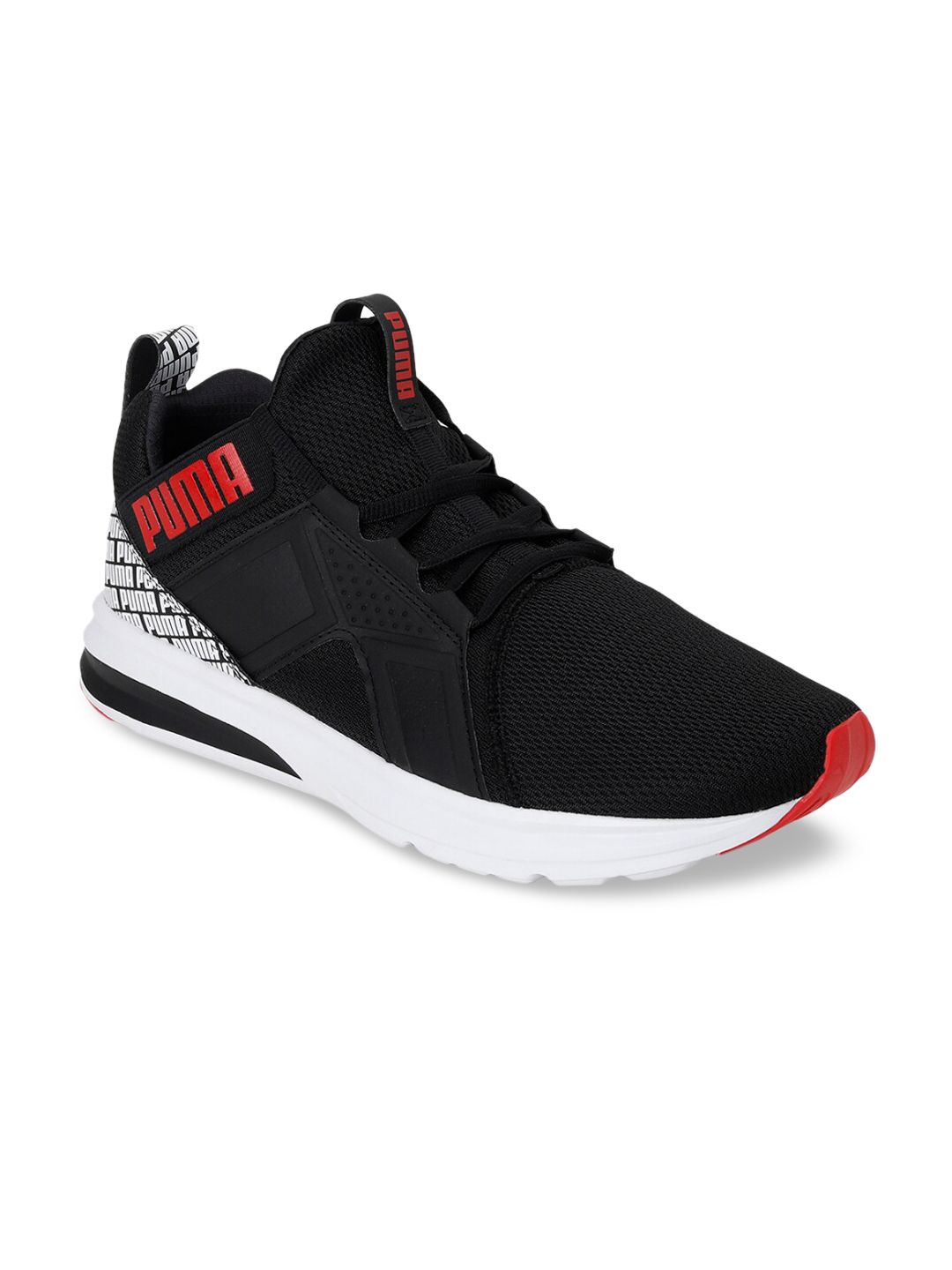 Puma Unisex Black & Red Enzo Repeat Branding Running Shoes Price in India