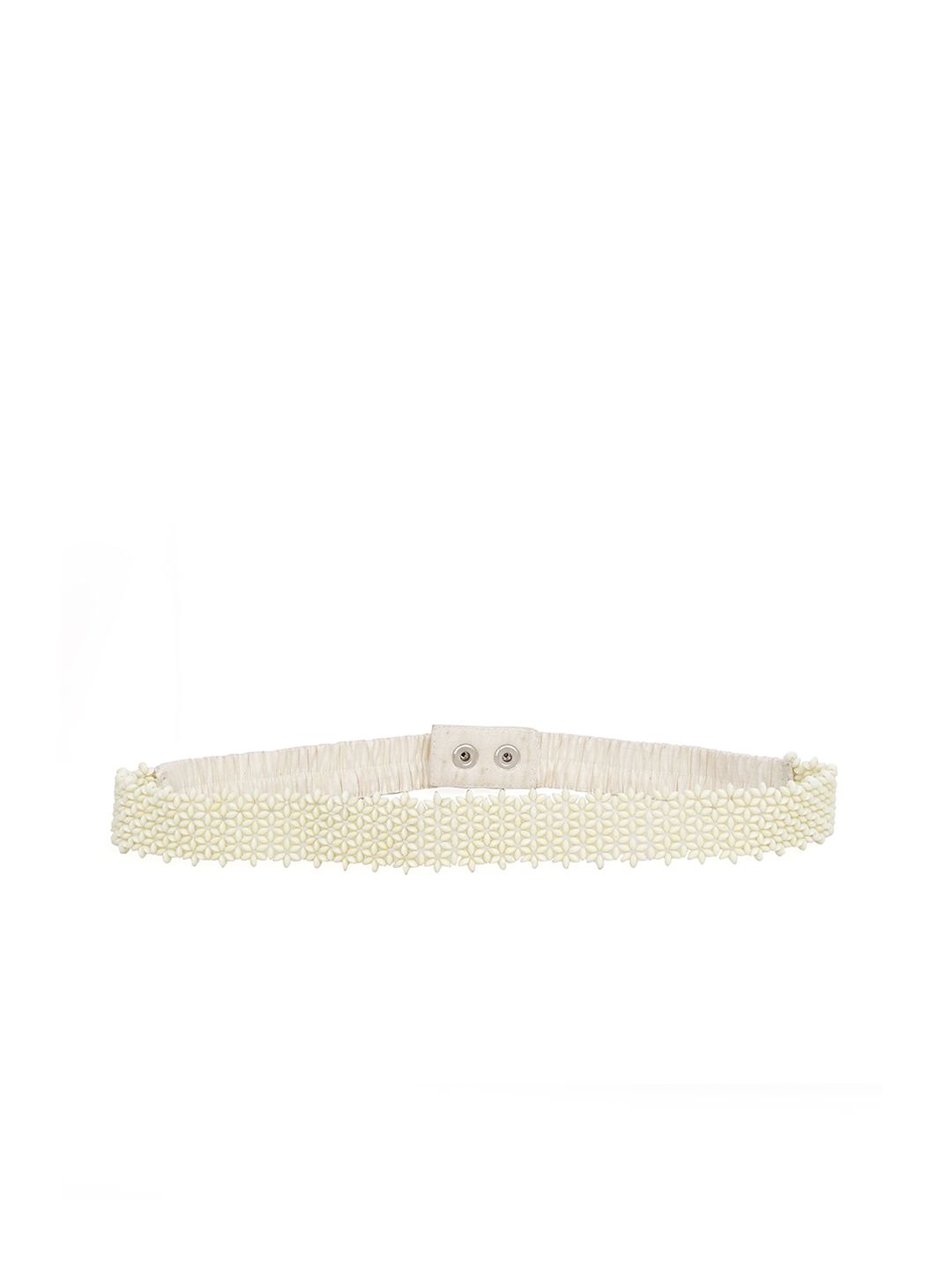 Diwaah Women Cream-Coloured Woven Design Reversible Belt Price in India