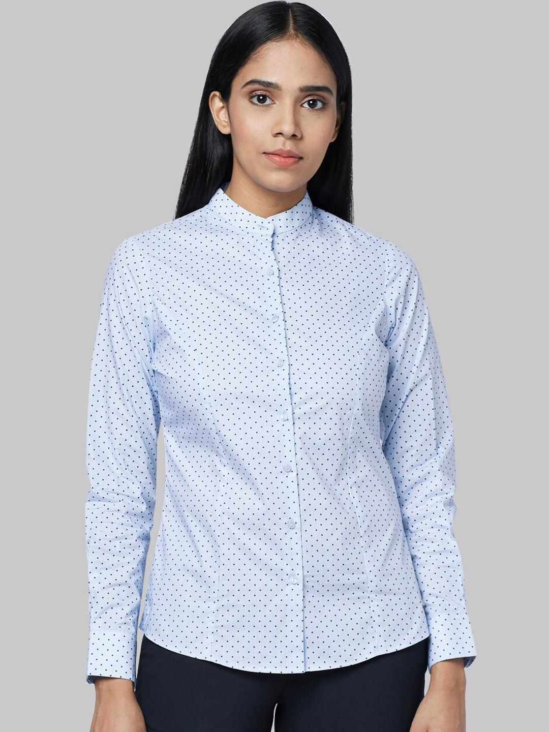 Park Avenue Woman Women Blue Regular Fit Printed Casual Shirt