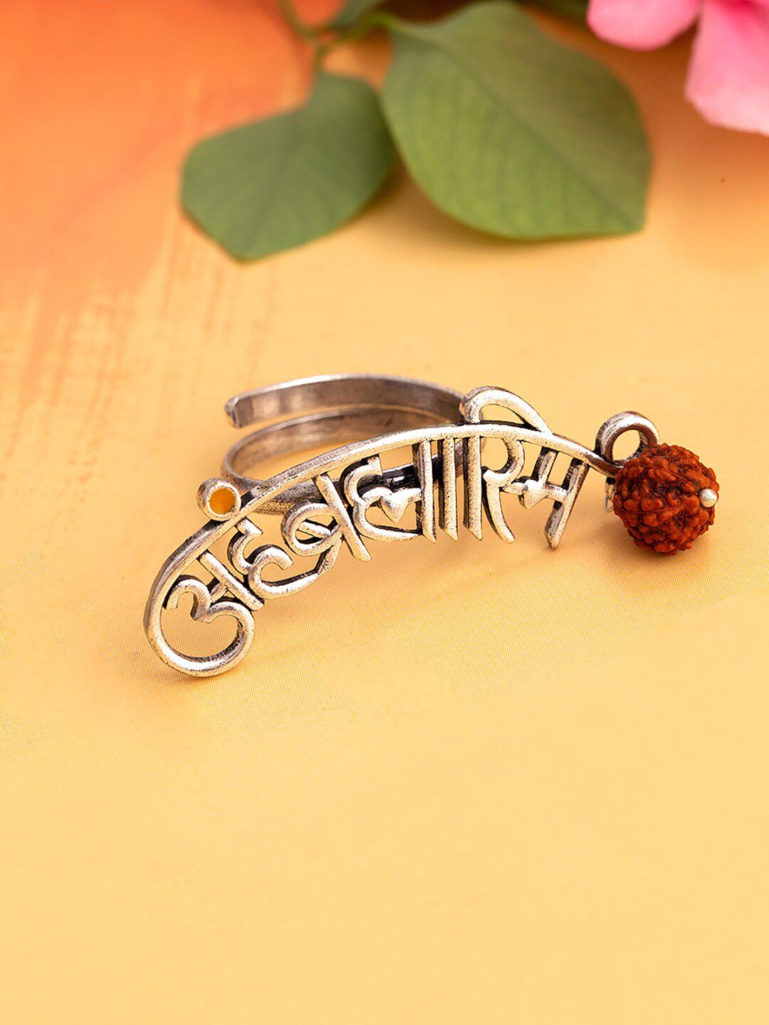 Studio Voylla Oxidised Silver-Toned Adjustable Finger Ring Price in India